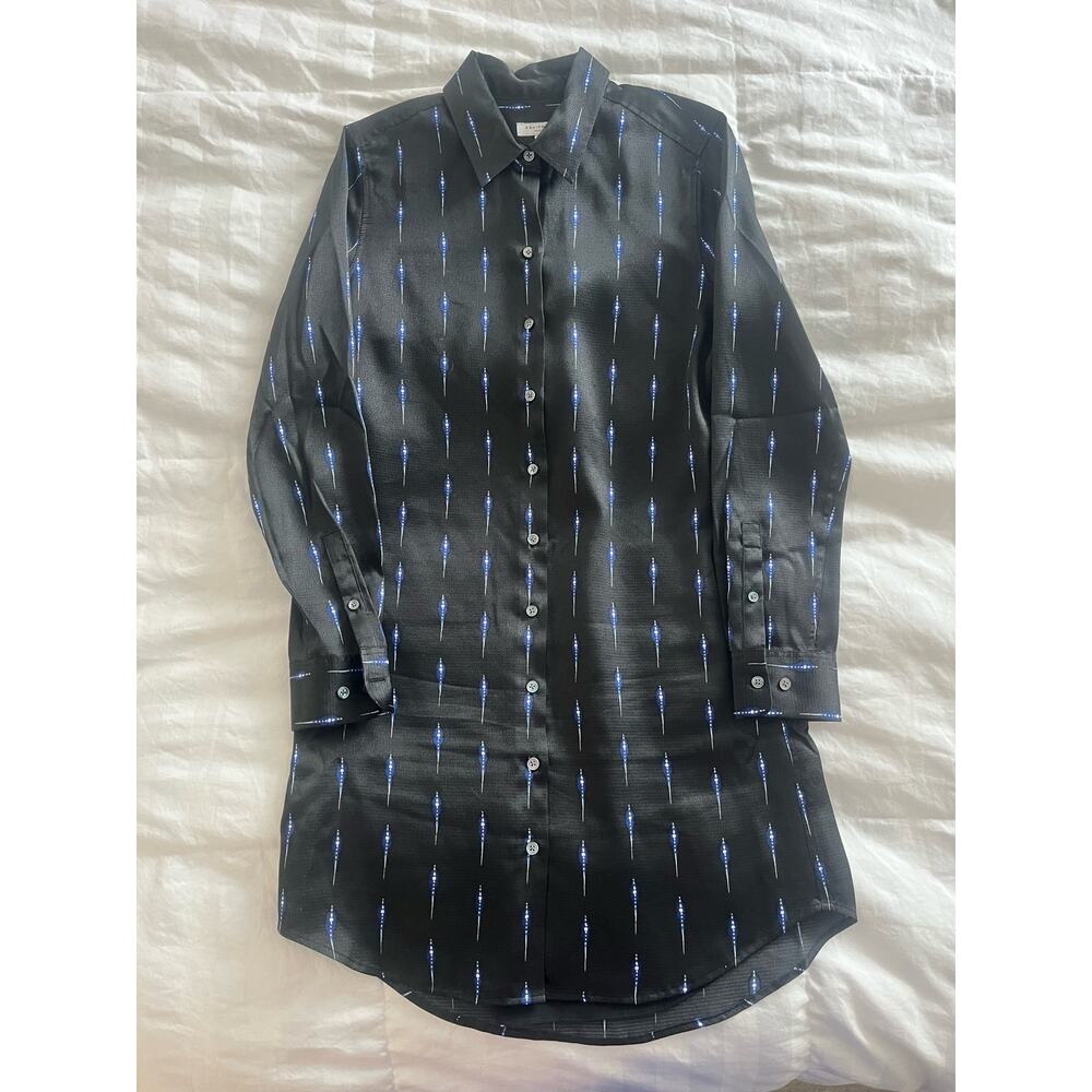 Equipment Essential Lightning Bolt Satin Shirt Dress Small